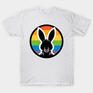 LGBTQ Pride Rabbit Anthro Furry Rainbow Logo T-Shirt